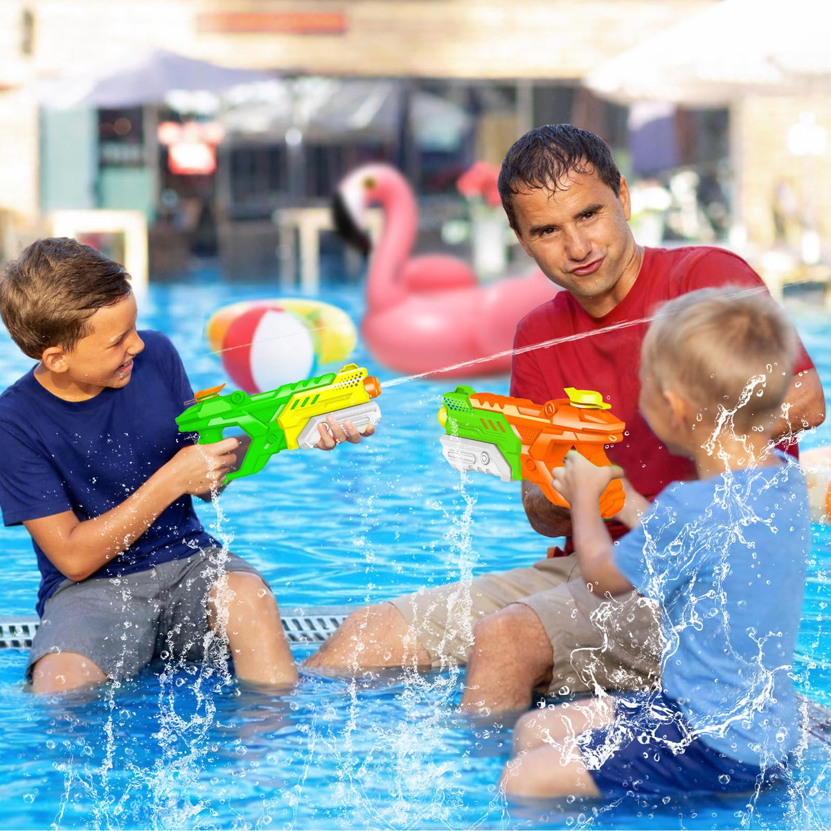 Quanquer versatile water pistols for kids and adults at outdoor parties.