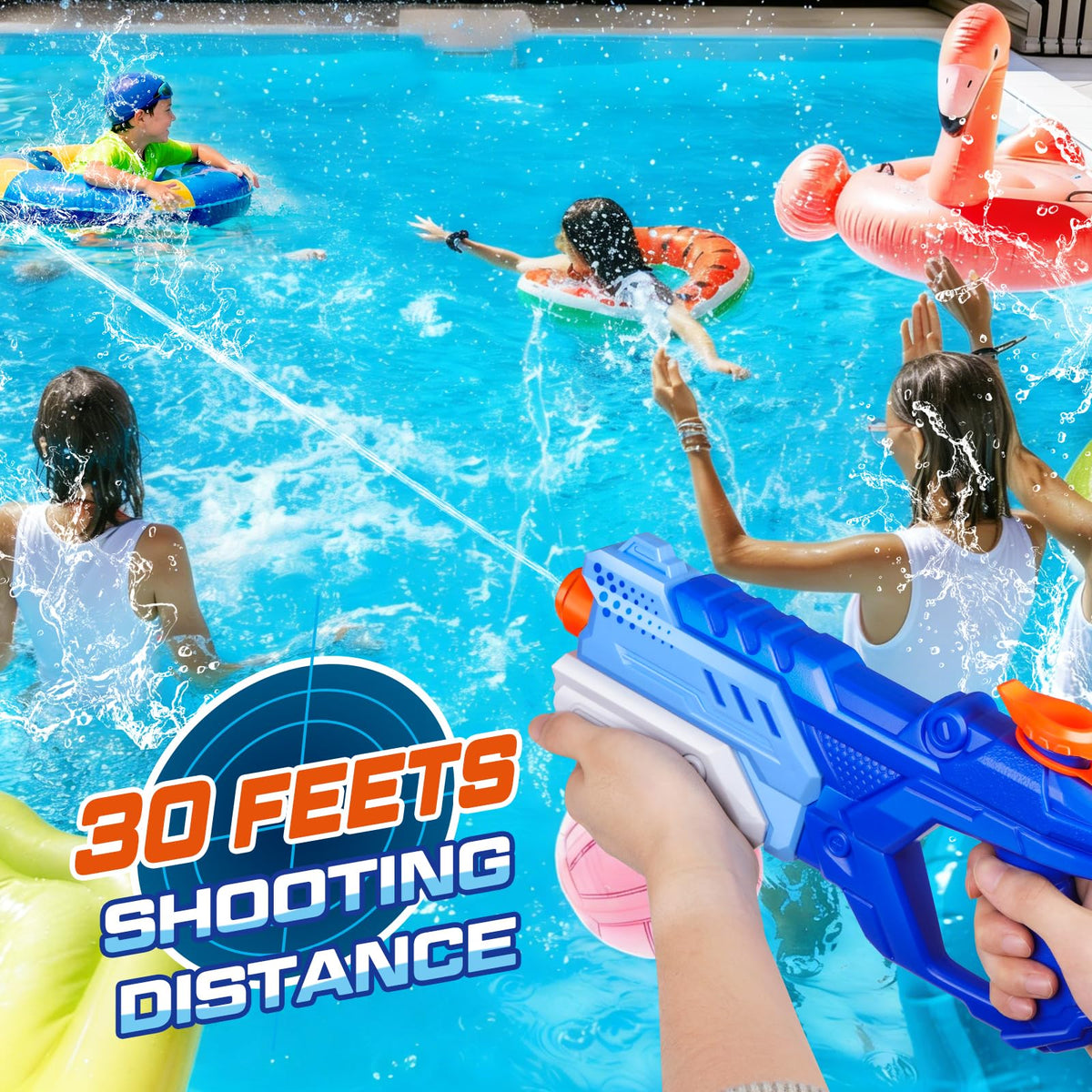 Quanquer 600cc water guns with pump-action design for quick refills