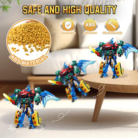 Quantum Heroes Dinoster Metatron in giant robot mode enhances play.