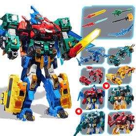 Quantum Heroes Dinoster Metatron mega robot front view for imaginative play.