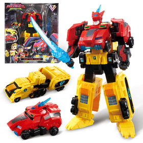 Quantum Heroes Dinoster Raptor Tron front view highlights a sturdy, kid-friendly design.