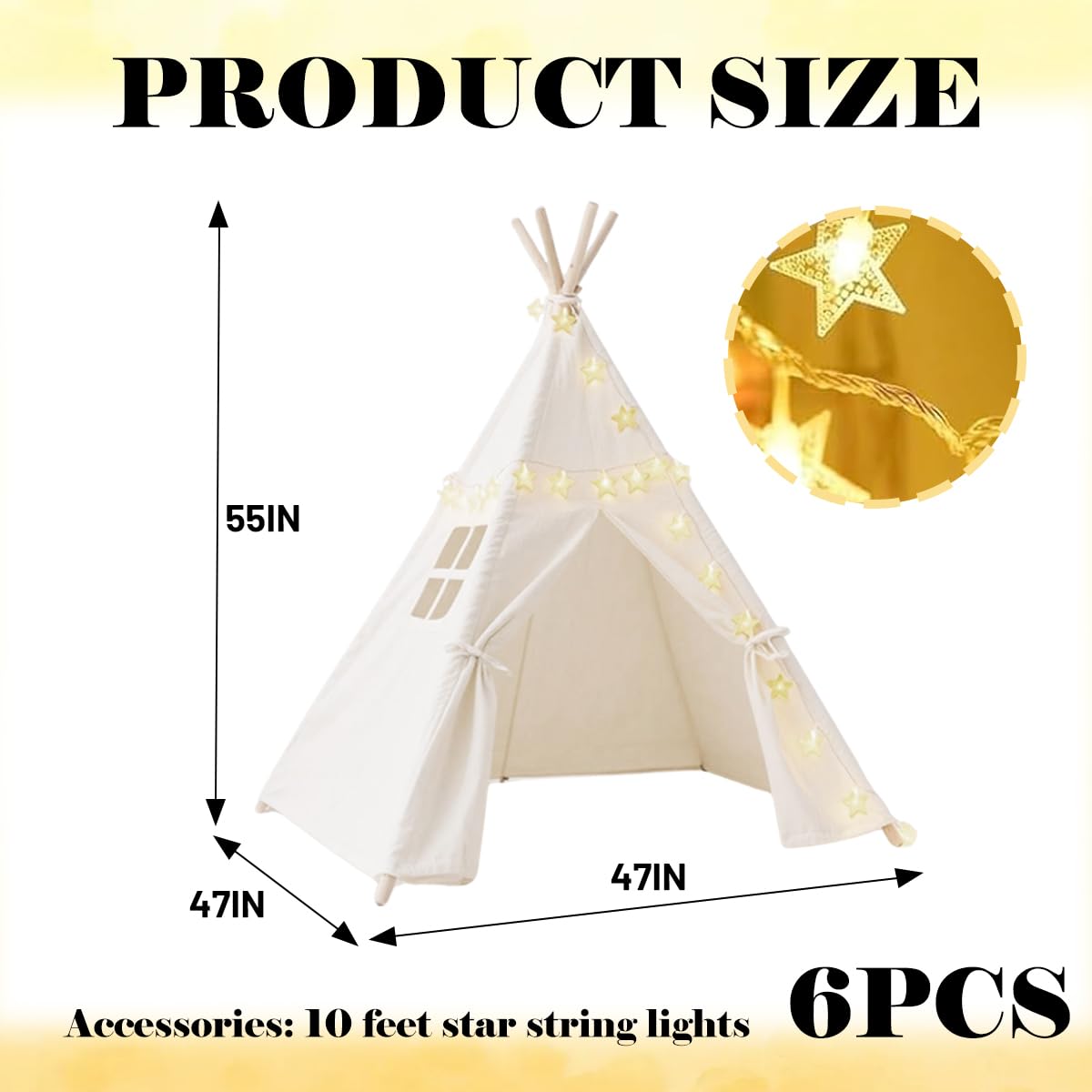 Quaocens teepee tent collapsible design fits small spaces, simple storage after playtime.