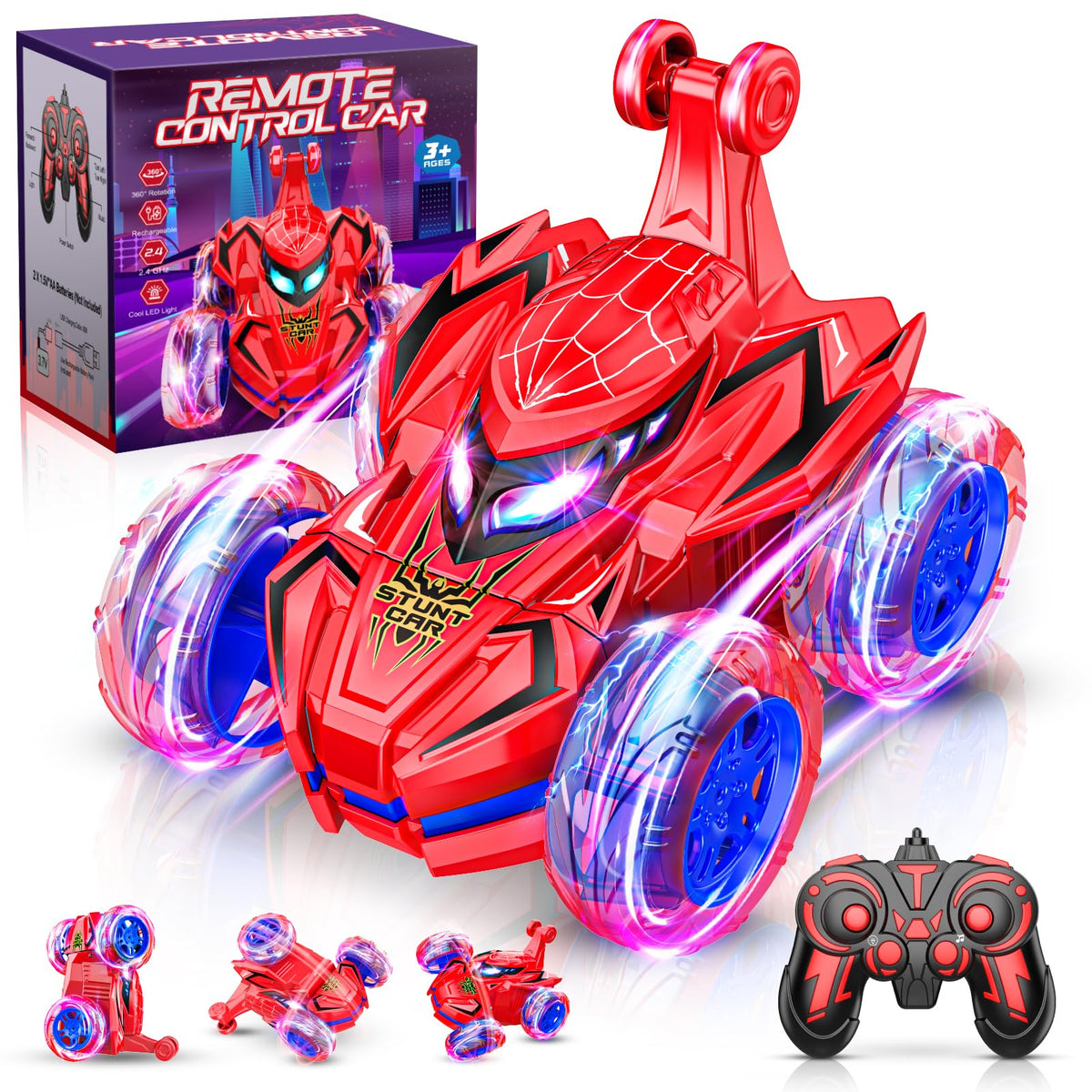Quapify remote control car performing 360-degree flips for action-packed play