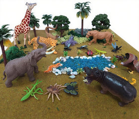 QuarenDen rainforest deer figurine enhances pretend play and classroom displays.
