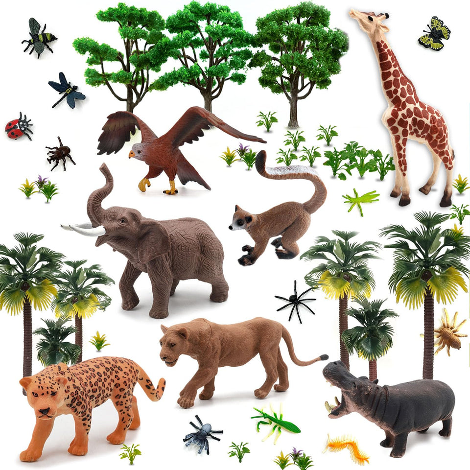 QuarenDen rainforest hippo figurine for imaginative play and mini-safari scenes.