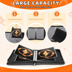 50-pocket jumbo sleeves hold up to 100 oversized cards safely