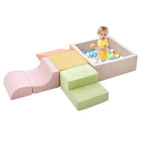 QUCHI foam climbing blocks assembled for toddler play and ball pit setup