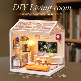 Qudify 92-piece dollhouse set with detailed scale furniture and accessories