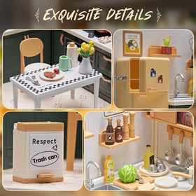 Qudify miniature kitchen dollhouse sink adds authentic prep space for role play