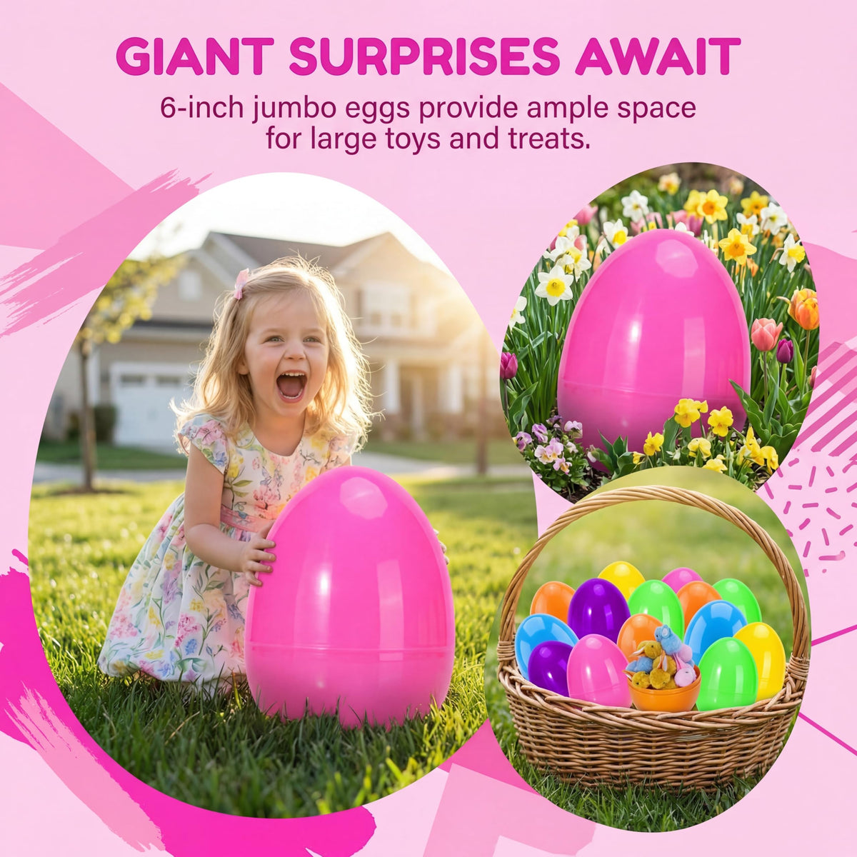 Qudoustar green jumbo egg, durable plastic for reuse.
