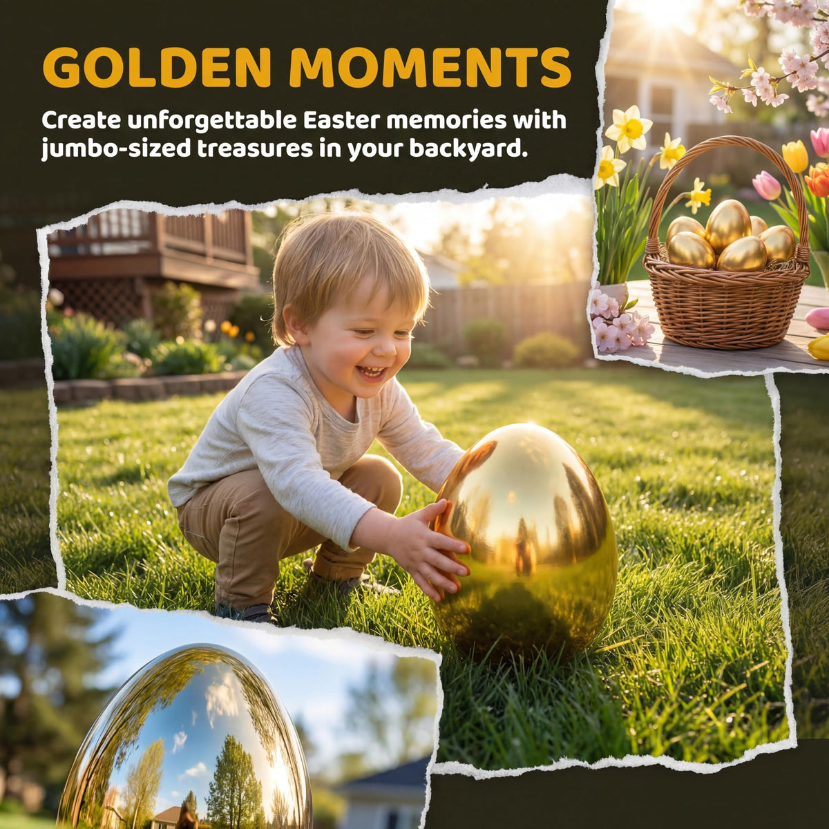 Qudoustar basket stuffer egg gold, perfect for Easter baskets and prizes.