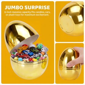 Qudoustar Easter hunt egg gold metallic, enhances party games and rewards.