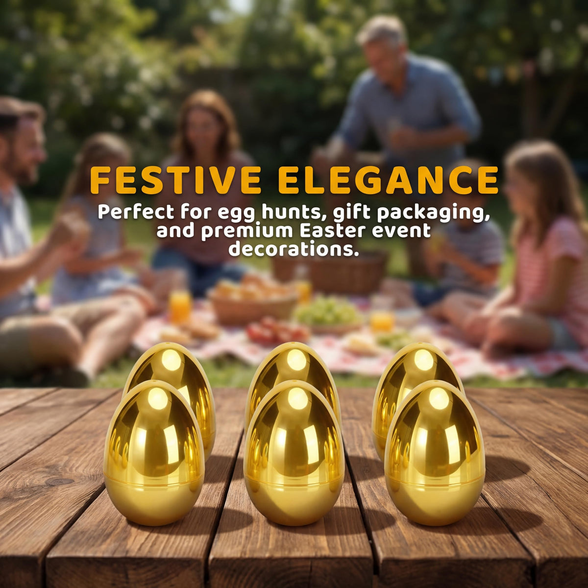 Qudoustar Easter party favor egg gold, bright decor and surprise rewards.