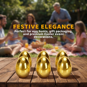 Qudoustar Easter party favor egg gold, bright decor and surprise rewards.