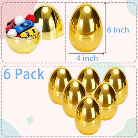 Qudoustar fillable Easter egg gold 6in, ideal for surprises and gifts.