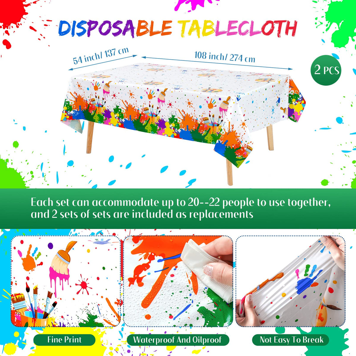 Queekay art napkins add color while catching spills during fun activities