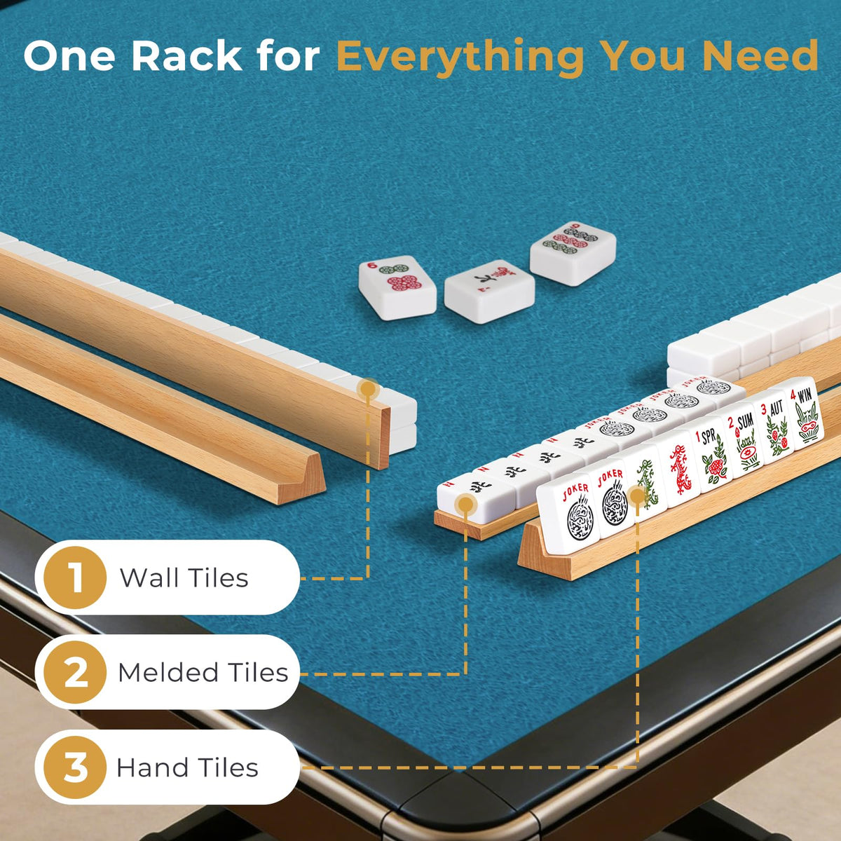 17-inch QUEENLINK rack designed for standard American Mahjong tiles.