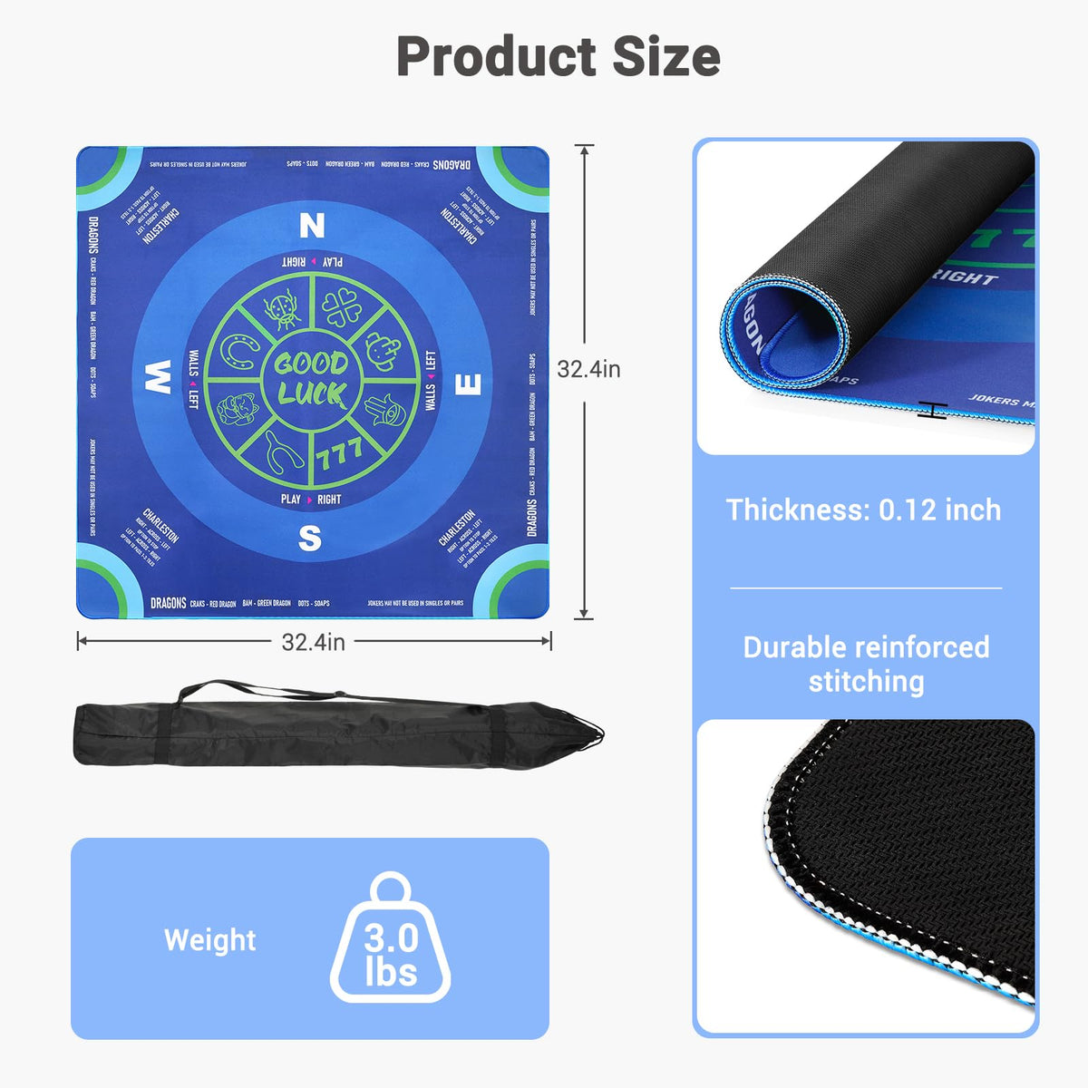 Protects table surface while playing on QUEENLINK mat.