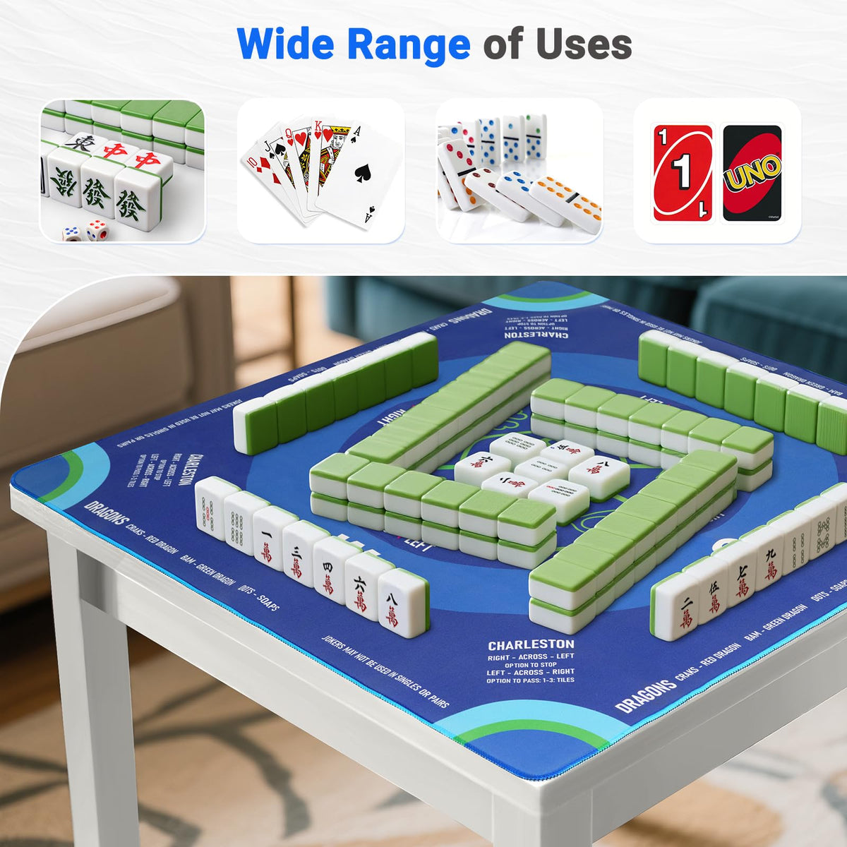 Ideal for mahjong, poker, and card games with QUEENLINK.