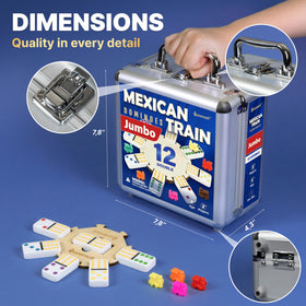 Queensell aluminum carrying case keeps pieces secure and portable.