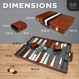 Queensell backgammon dice cup – included – keeps gameplay organized.
