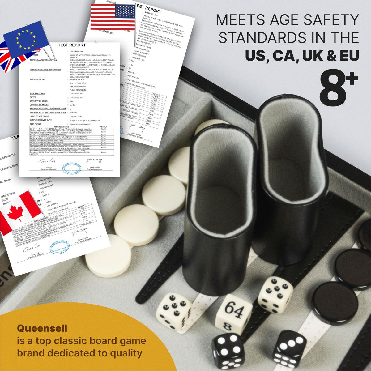 Queensell backgammon gift box presenting a stylish, thoughtful gift