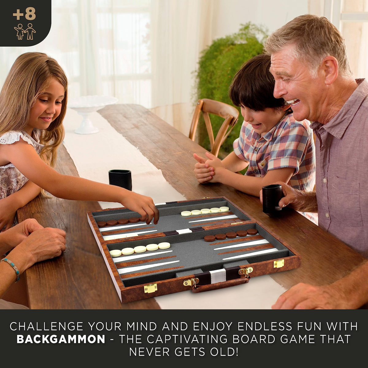Queensell backgammon open board – easy storage and quick setup.
