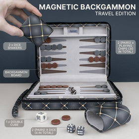 Queensell backgammon pieces 32 magnetic stay put during bumps during travel.