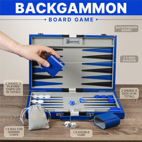 Queensell Backgammon soft felt playing surface for smooth, precise moves.