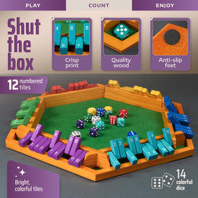 Queensell Color Shut The Box large board supports up to six players.