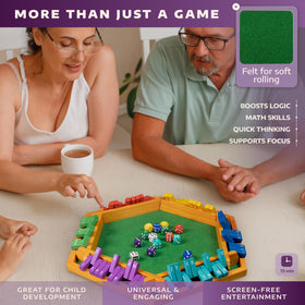 Queensell Color Shut The Box with six colored sides helps quick player identification.