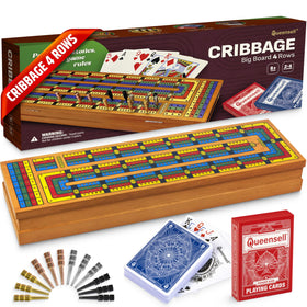 Queensell cribbage folding storage board ready for travel and play