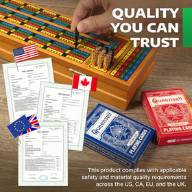Queensell cribbage logo engraved inside for premium detail