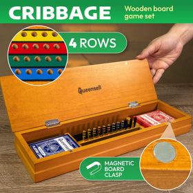 Queensell cribbage magnetic closure case keeps components secure
