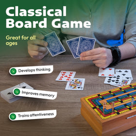 Queensell cribbage natural wood finish adds warmth to any space