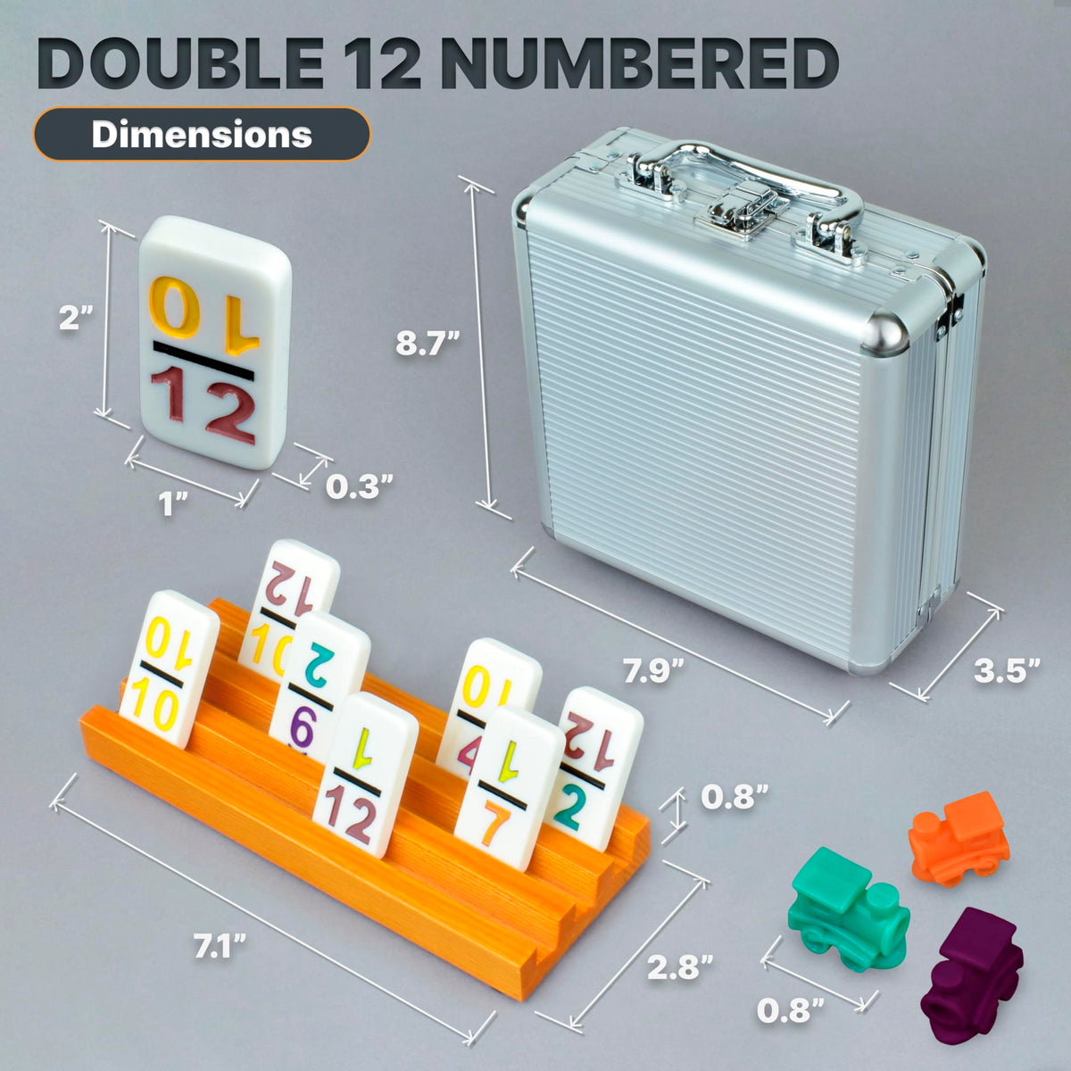 Queensell domino tiles with numbers help track rounds and scoring during games.
