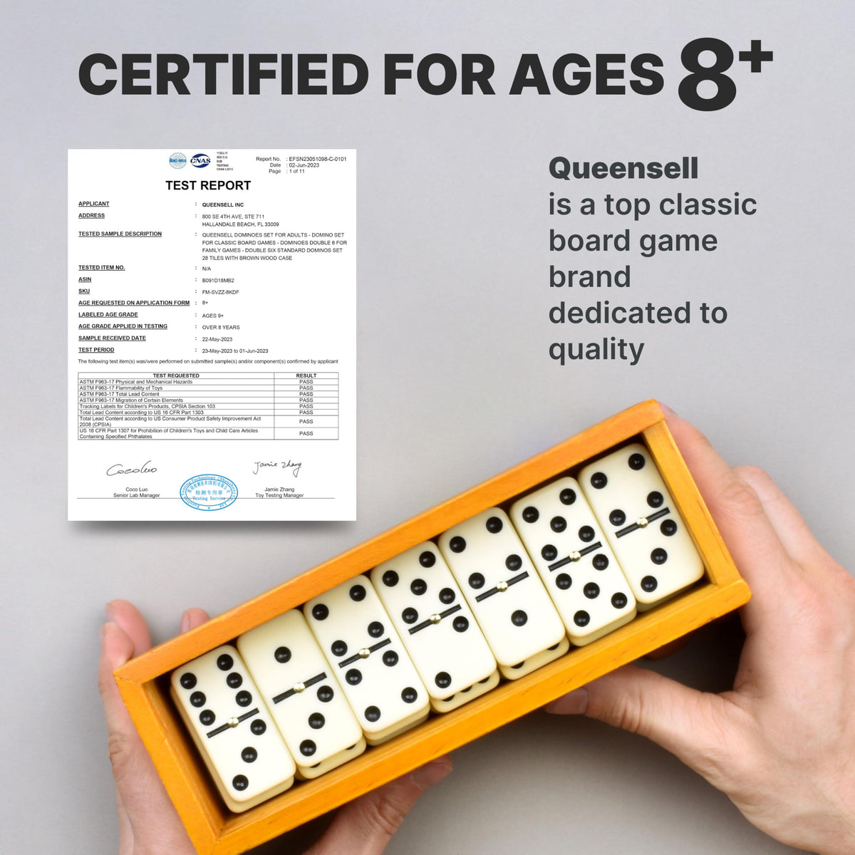 Queensell Dominos classic design adds timeless vibe to any table.