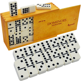 Queensell Dominos Double 9 closeup dots for a tactile game experience.