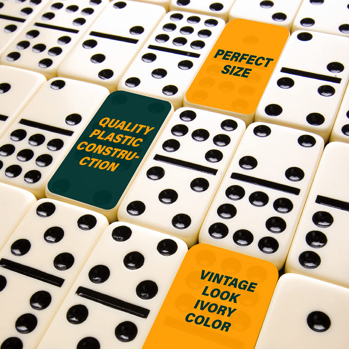 Queensell Dominos Double 9 tiles feature eco-friendly painted dots.