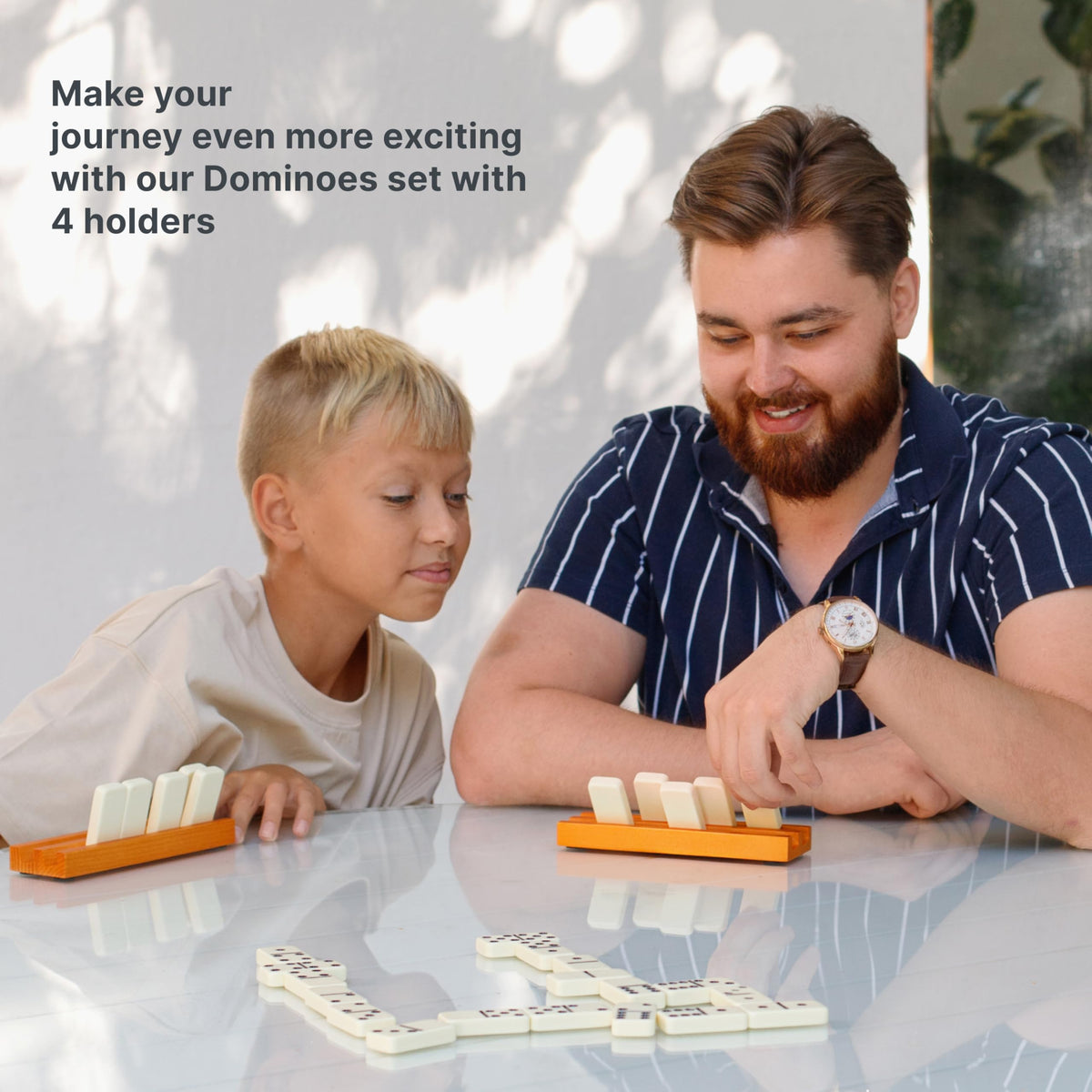 Queensell domino game in progress during family night