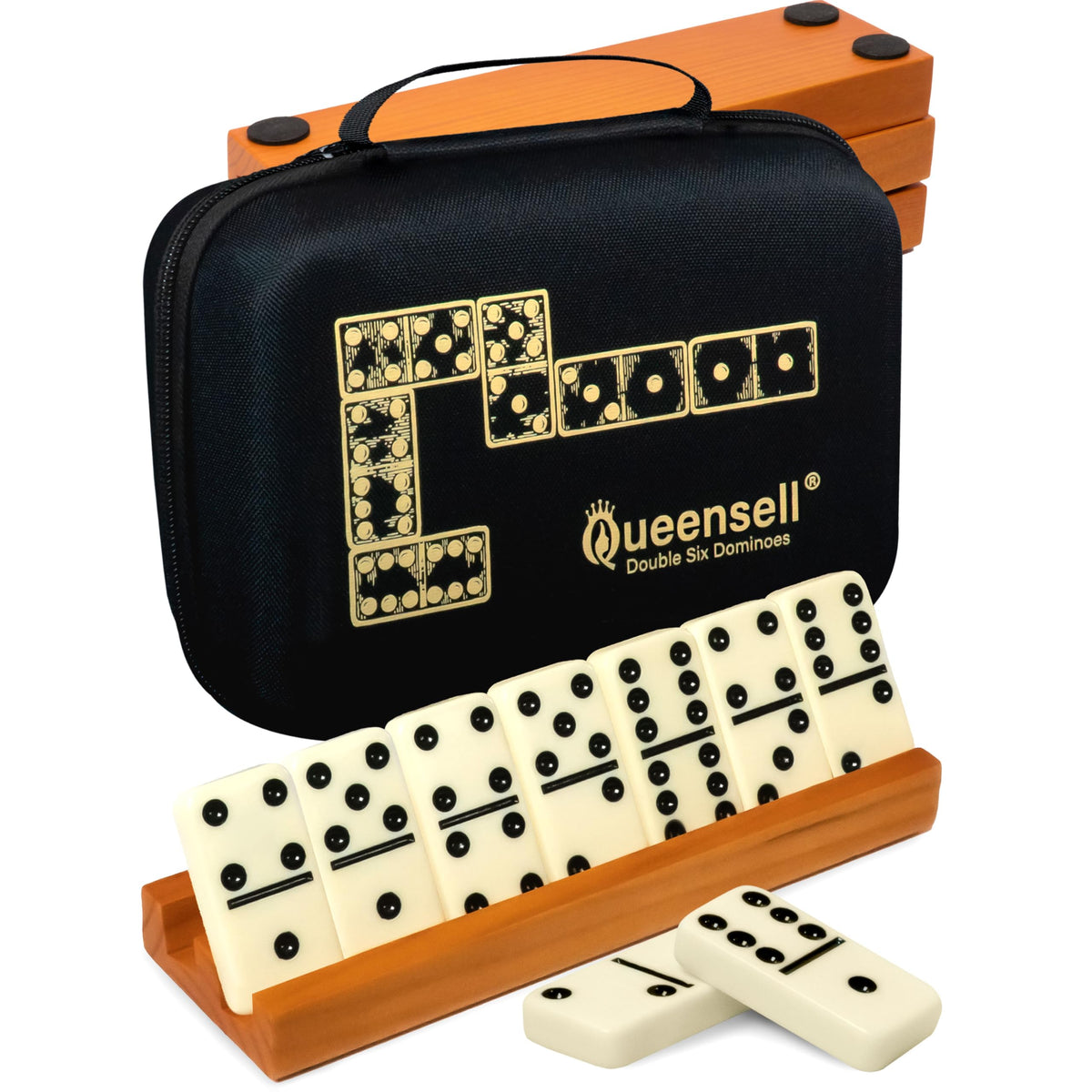 Queensell Dominos tiles with double six pips ready for game night