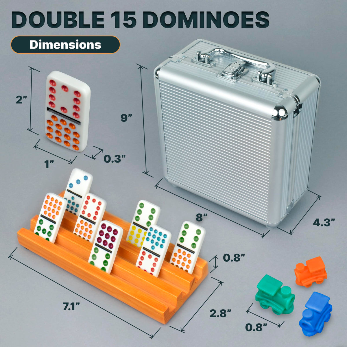 Queensell double-15 domino tiles with dots for classic play