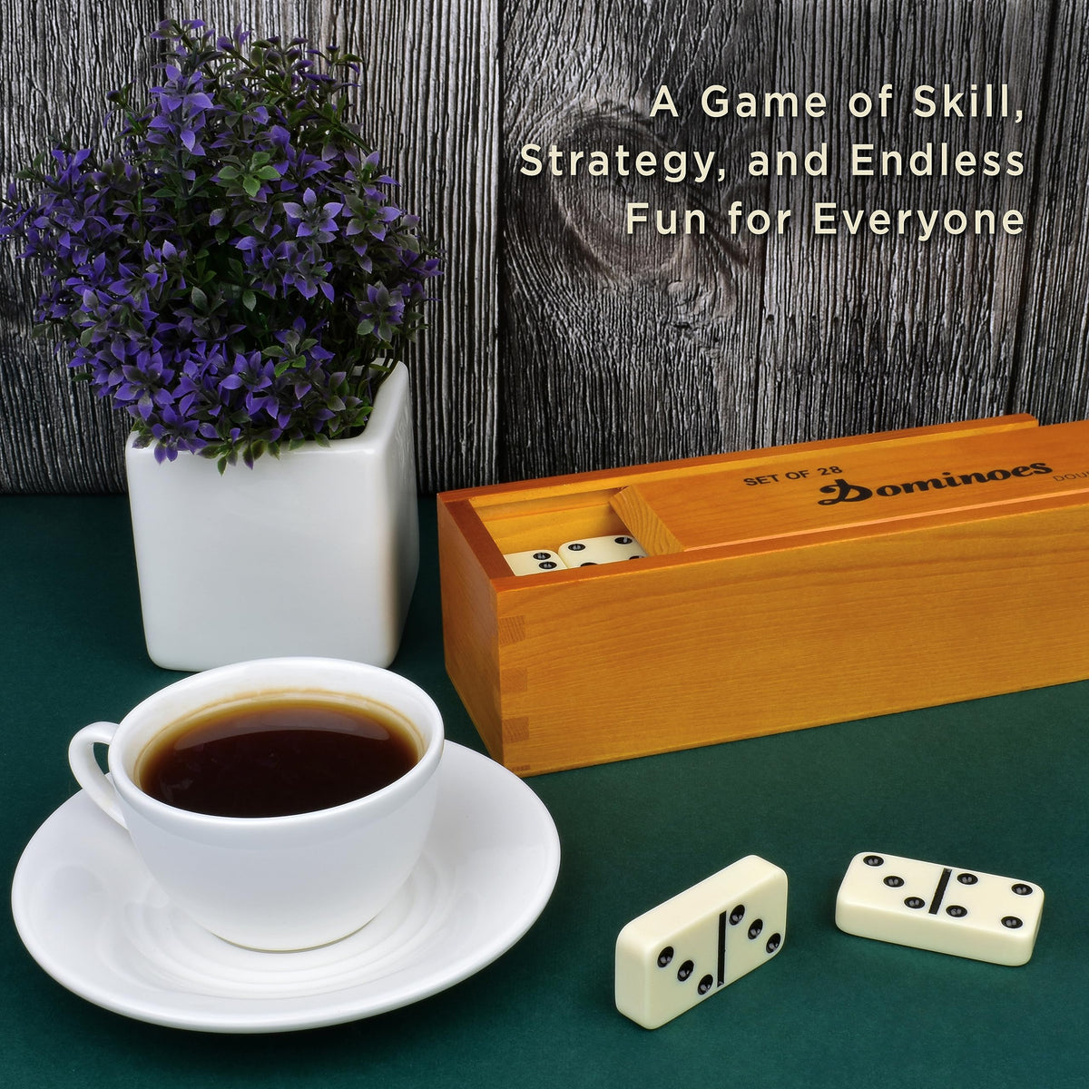 Queensell durable domino tiles support memory and strategic play.