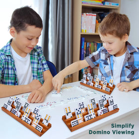 Queensell easy-to-use domino trays simplify setup and counting for casual games.