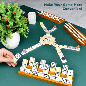 Queensell family game accessory domino trays enhance group play and tidy layouts.
