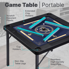 Queensell folding game table top with mahjong-friendly surface for smooth tile play.