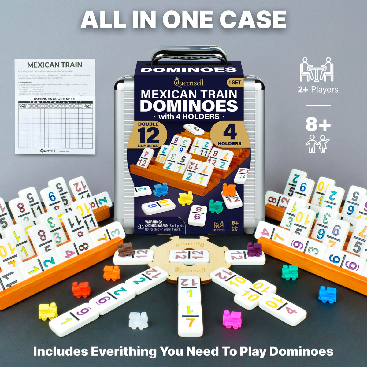 Queensell game-night set invites family fun and engaging play sessions.