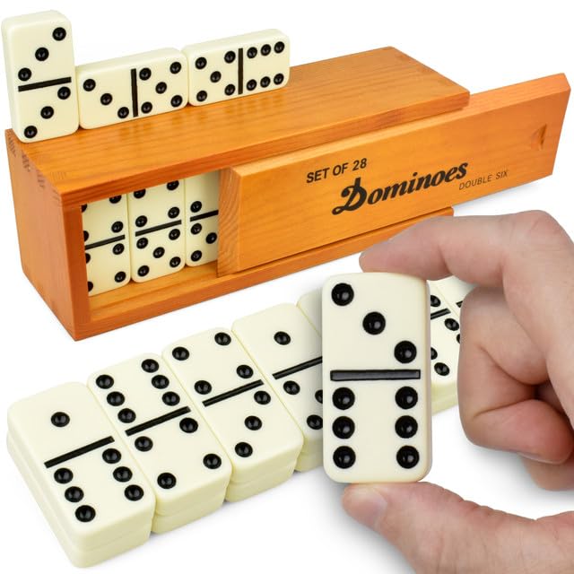 Queensell jumbo dominoes tiles for easy handling and family play.