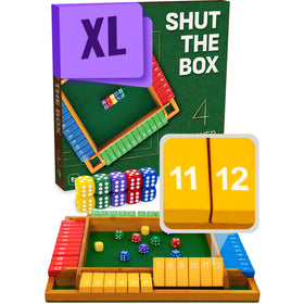 Queensell large shut the box board shows a sturdy wooden surface for family nights.
