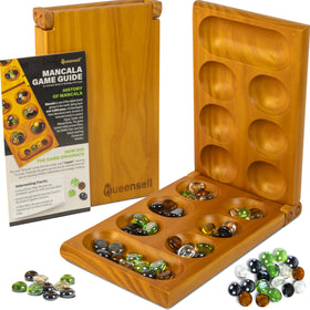 Queensell Mancala board folding open for family game night and shared strategy